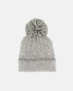 Детская шапочка с жемчугом в комплекте Kids El Corte Inglés, светло-серый