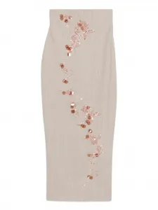 Юбка макси с пайетками Alberta Ferretti, бежевый