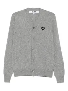Кардиган с эмблемой и стразами Comme Des Garçons Play, серый