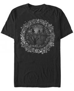 Футболка с коротким рукавом для мужчин Stranger Things с перевернутыми силуэтами Fifth Sun, черный