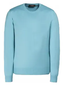 Хлопковый свитер с круглым вырезом ORVIETO-SI5 Moorer, синий