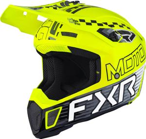 Мотокроссовый шлем FXR clutch race div, Yellow/Black/White