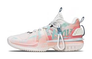 LINING Баскетбольные кроссовки Storm 2024, низкие, мужские, зеленые/розовые/белые