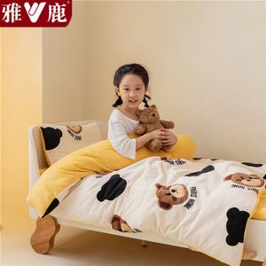 Yalu Детское одеяло 120х150 см, вес 2,25 кг, молочный флис, класс А, съемный чехол