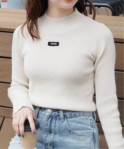 пуловер Tiptop/Меланжевая резинка с высоким воротником и логотипом