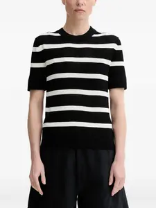 Футболка с короткими рукавами и полосатым узором Filippa K, черный