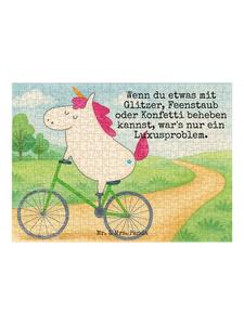 Mr. & Mrs. Panda Дизайн пазла «Единорог-велосипедист» с надписью белого цвета