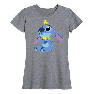 Женская футболка с рисунком цыплят Disney's Lilo & Stitch, цвет Heather Gray