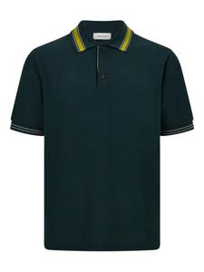 Рубашка-поло Ferragamo с полосатым воротником, зеленый