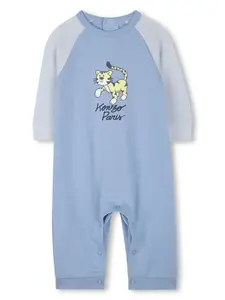 Ромпер с тигровым принтом Kenzo Kids, синий