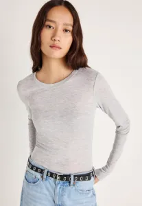 Прозрачная блузка с длинными рукавами Gina Tricot, Light Grey Melange