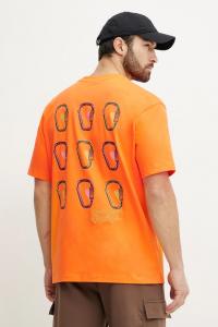 Хлопковая футболка Nuptse Oversized The North Face, оранжевый