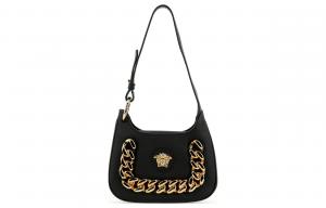 VERSACE Кожаная сумка через плечо женская черная