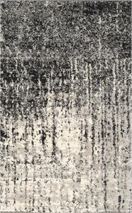 Ковер SAFAVIEH, 61 x 92 см, Retro Collection, Black & Light Grey, современный абстрактный дизайн, не линяет и прост в уходе, идеален для помещений с высокой проходимостью: прихожая, гостиная, спальня (RET2770-9079)