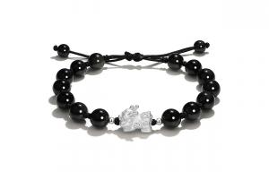 Браслеты из клубничного кварца и обсидиана unisex West Island, Obsidian Chinese Auspicious Animal