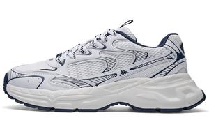 Kappa Водородные противоскользящие износостойкие массивные низкие кроссовки унисекс белые голубые золотые Классический белый/Лазурно-синий, цвет Classic White/Lapis Lazuli Blue