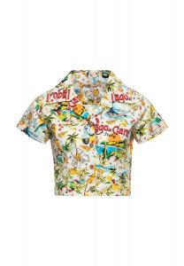 Блузка-рубашка с изображением озера Гарда Lago Di Garda QUEEN KEROSIN, кремовый