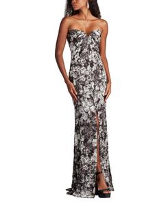 Женское платье без бретелей Carnie с цветочным принтом Tadashi Shoji, Ivory