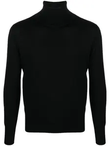 Джемпер с приспущенными плечами и высоким воротником SAPIO, черный