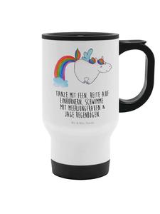 Mr. & Mrs. Panda Термокружка «Единорог, летающий конь» с надписью, белого цвета