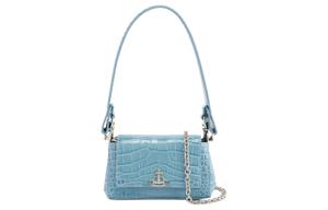 HAZEL Кожаная Сумка через Плечо Маленькая Женская Светло-Голубая Vivienne Westwood