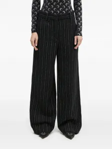 Брюки палаццо в тонкую полоску Kenzo, черный