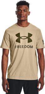 Новая мужская футболка с логотипом Freedom от Under Armour, Desert Sand (290)/Marine Od Green