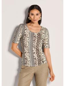 MADELEINE Элегантный топ с анималистическим принтом в карамельном/черном/многоцветном вариантах