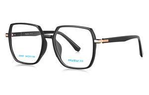 MUZU Пластиковая квадратная оправа для очков, Versatile Black-C10