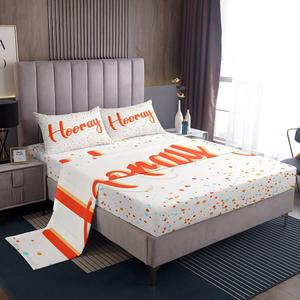 Erosebridal Комплект постельного белья Hooray Sheets с блестящими точками праздничный разноцветный, Multi 04