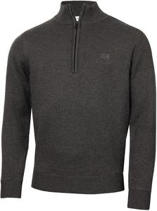 Мужской свитер Calvin Klein с подкладкой, плотный, ветрозащитный, с застежкой-молнией 1/2, Charcoal Marl