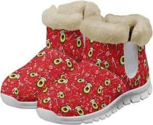 Зимние женские ботинки с мехом, теплые слипоны на щиколотку, противоскользящие, удобные, эластичные, женские ботинки для улицы Glomenade, Hippie Avocado