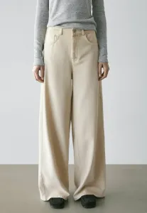 Низкие широкие штанины Massimo Dutti, Light Yellow