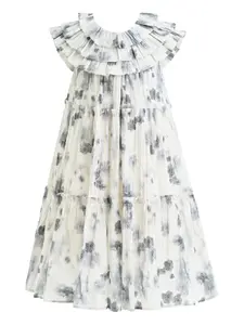 Платье с цветочным принтом и оборками Tulleen, белый