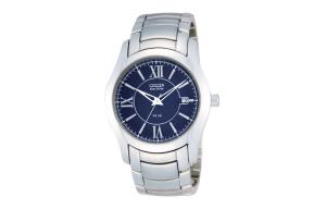 CITIZEN Часы Solar Quartz Movement Stainless Steel Strap Watch 37mm Men's Watch Blue Dial, Blue Dial