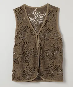 Кружевной жилет со сборками Jeanasis, цвет Brown (52)