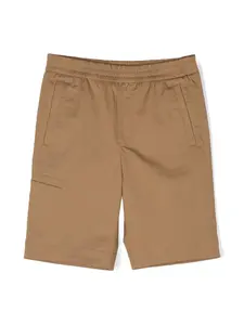 Шорты с нашивкой-логотипом Moncler Enfant, коричневый