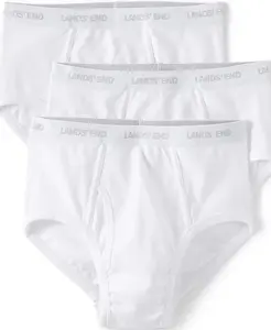 Трусы трикотажные для больших и высоких, 3 шт. в упаковке Lands' End, белый