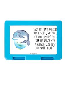 Mr. & Mrs. Panda Бенто-бокс с изображением кита и тунца, с надписью, выполненной белым цветом