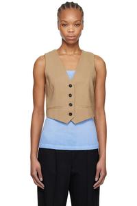 Жилет на пуговицах Msgm, бежевый