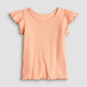 Детская футболка с рифлеными рукавами-крылышками для девочек 4-12 лет Jumping Beans, Flavorful Peach
