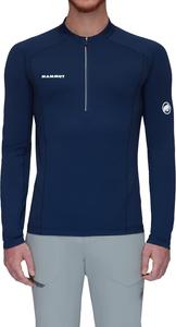 Мужская футболка MAMMUT Aenergy FL с половинной молнией, длинными рукавами, размер AF, первый слой, половинная молния, азиатский крой, морской