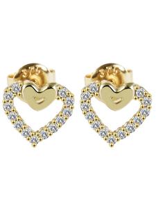 Adeliás Женские серьги - золотые серьги-гвоздики 375 пробы с кубическим цирконием в золоте