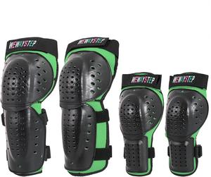 Детский комплект из 4 защитных щитков для голени и наколенников для скейтбординга, мотокросса, горного велосипеда, квадроцикла, лыж и коньков WEWAYSTEP, Green