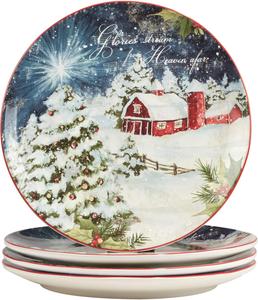 Certified International Silent Night обеденные тарелки 28 см, набор 4 шт, мультиколор