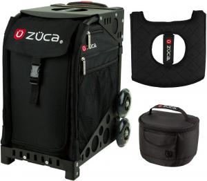 Спортивная сумка ZUCA - цвет "Обсидиан" с подарочным ланч-боксом и чехлом на сиденье (черная рама с немигающими колесами)