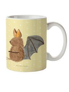 Детская кружка с изображением летучей мыши, без слов, пастельно-желтого цвета Mr. & Mrs. Panda