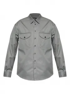 Хлопковая рубашка с двумя карманами DSQUARED2, серый