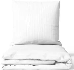 Комплект постельного белья 200x200 см из хлопкового сатина дамаск в полоску белого цвета с застежкой-молнией для гостиниц leonado vicenti