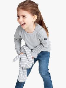 Детская футболка из органического хлопка с длинным рукавом Polarn O. Pyret, серый